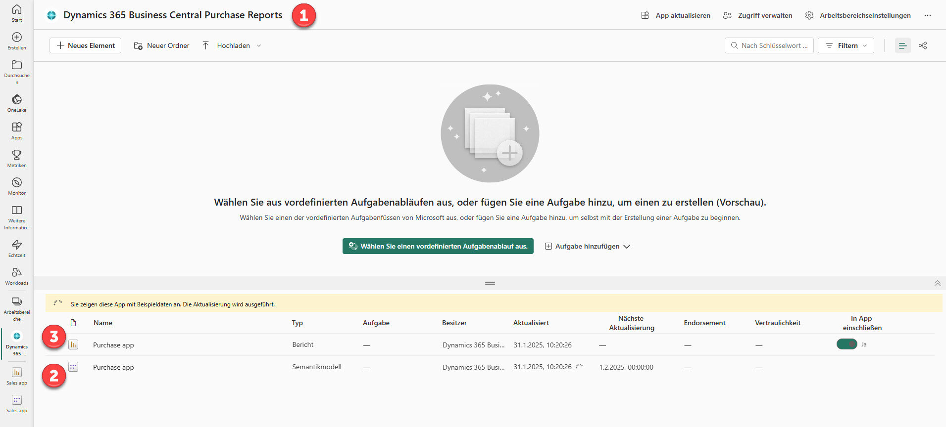 Bild 9 - Ansicht in Power BI Web